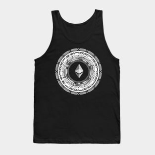 Ethereum logo in Hi-Tech graphic design Tank Top